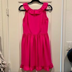 KATE SPADE | hot pink ruffle dress